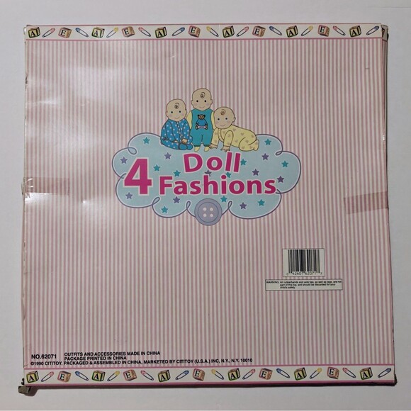 New Vintage Doll Baby Clothes 15" to 17" 1990s 4 Outfits Dress Pajamas Gift Set - Picture 9 of 11